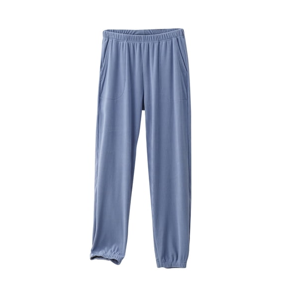 Mlzmgr Pants for Men Elastic Waist Pajama Pants Soft Comfy Homewear Lounge Trousers Summer Trendy