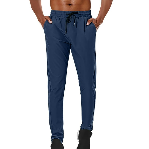 Mlzmgr Pants for Men Plus Size S-4XL Straight Leg Slim Fitted Trousers with Pockets Summer Gym Casual Pants