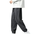 thumbnail image 1 of Mlzmgr Pants for Mens Elastic Waist Straight Leg Loose Trousers Casual Vintage Fall Spring Fashion, 1 of 6