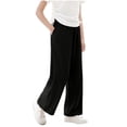 thumbnail image 1 of Mlzmgr Pants for Teens 3-15 Years Straight Leg Loose Fitted Elastic Waist Pants with Pockets Solid Color Loungewear Trousers, 1 of 6