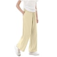 thumbnail image 1 of Mlzmgr Pants for Teens 3-15 Years Straight Leg Loose Fitted Elastic Waist Pants with Pockets Solid Color Loungewear Trousers, 1 of 6