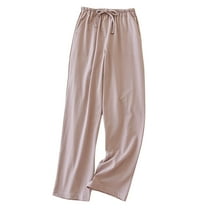 Mlzmgr Pants for Women Drawstring Elastic Waist Pajama Pants Cotton Soft Sleep Wear Women's Trousers