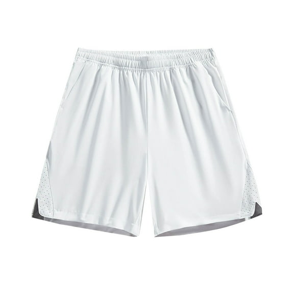 Mlzmgr Plus Men's Shorts with Pockets S-4XL Elastic Waist Ice Silk Short Pants Summer Casual Daily Shorts