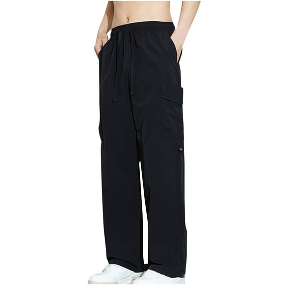 Mlzmgr Plus Size Athletic Pants for Men M-4XL Drawstring Stretchy Spandex Loose Fitted Pants with Pockets Outdoor Pants