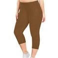 thumbnail image 1 of Mlzmgr Plus Size Capri Leggings for Women Yoga Capri Pants Elastic High Waist Capris Stretchy Comfy Sweatpants, 1 of 6