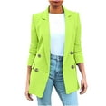 thumbnail image 1 of Mlzmgr Plus Size Dress Coats for Women S-5XL 3/4 Sleeve Open Front Regular Fitted Office Work Business Casual Shirts, 1 of 6
