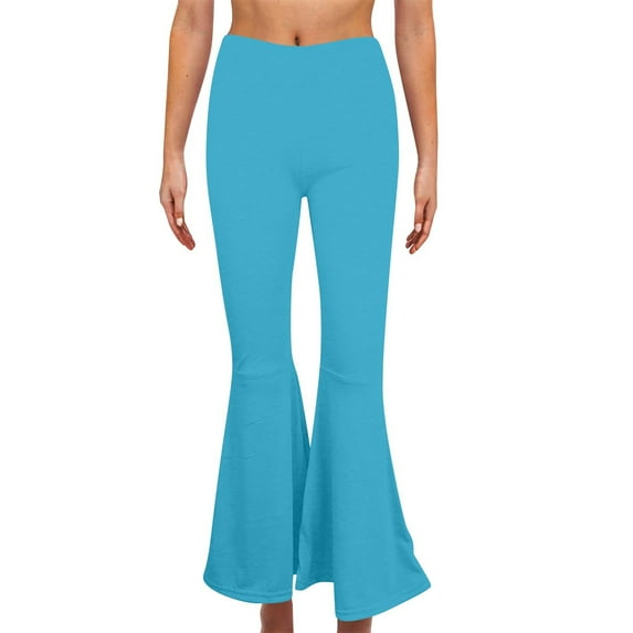 Mlzmgr Plus Size Flare Leggings for Women XS-4XL Stretchy Slim Fitted Pants Yoga Gym Trousers Summer Fashion