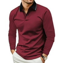 Mlzmgr Plus Size Golf Shirts for Men S-5XL Long Sleeve Lapel Tops Soft Comfy Business Casual Shirts for Men