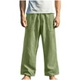 thumbnail image 1 of Mlzmgr Plus Size Linen Pants for Men S-5XL Loose Comfy Elastic Waist Lounge Pants Summer Trendy, 1 of 6