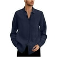 thumbnail image 1 of Mlzmgr Plus Size Linen Shirts for Men M-5XL Button down Long Sleeve Shirts with Pockets Lightweight Beach Casual Shirts, 1 of 6