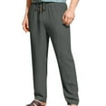 thumbnail image 1 of Mlzmgr Plus Size Men's Pants S-4XL Elastic Waist Drawstring Trouser Beach Casual Summer Trendy Pants, 1 of 7