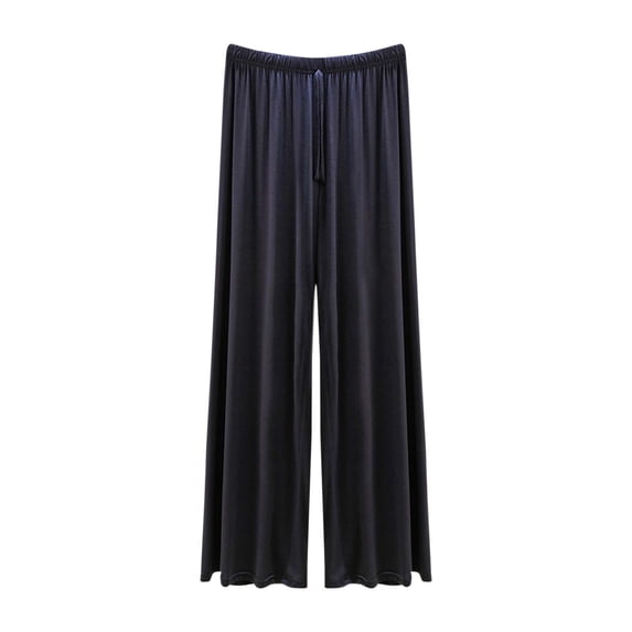Mlzmgr Plus Size Pajama Pants Women Elastic Waist Wide Leg Comfy Solid Color Sleepwear Pjs Pants