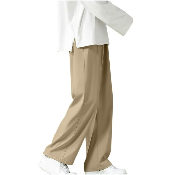 Mlzmgr Plus Size Pants for Men Straight Leg Lightweight Athletic Solid Color Loose Casual Trousers