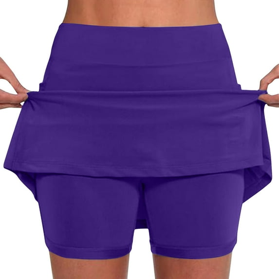 Mlzmgr Plus Size Shorts for Women 2 in 1 Stretchy Spandex Running Shorts Tennis Workout Athletic Shorts S-4xl