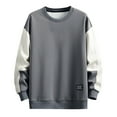 thumbnail image 1 of Mlzmgr Plus Size Sweatshirts Men M-4XL Crew Neck Long Sleeve Shirts Color Blocked Casual Running Outdoor Mens Tops, 1 of 3