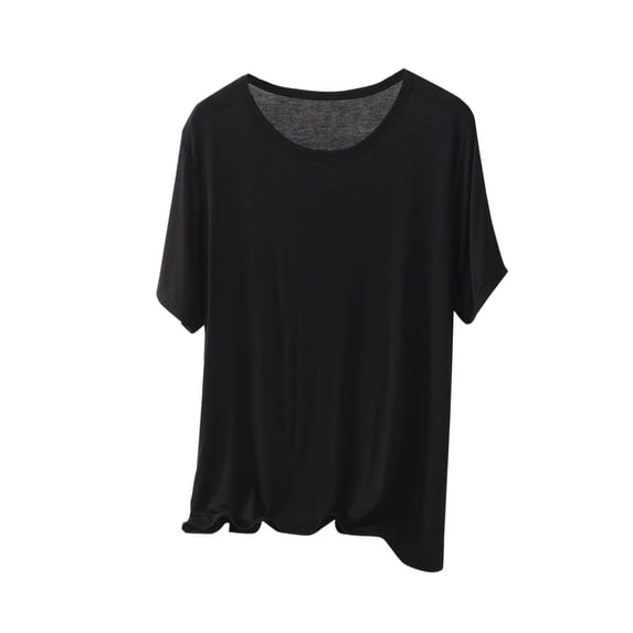 Mlzmgr Plus Size T Shirts for Women XL- 5XL Stretchy Loose Fitted Soft Comfy Short Sleeve Tops Loungewear Sleep Tee Shirts