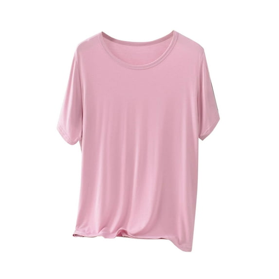 Mlzmgr Plus Size T Shirts for Women XL- 5XL Stretchy Loose Fitted Soft Comfy Short Sleeve Tops Loungewear Sleep Tee Shirts