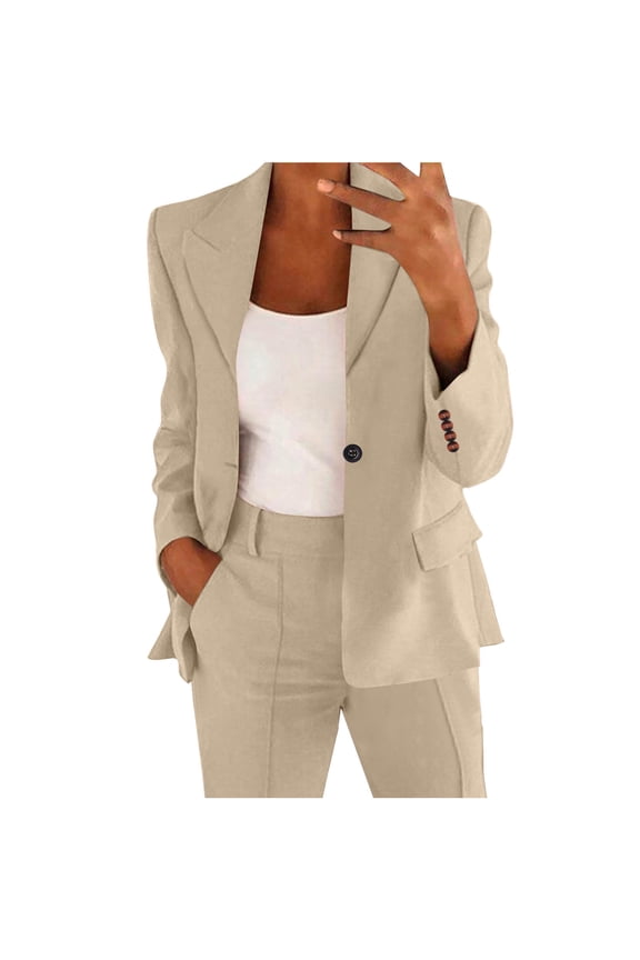Plus Size Womens Blazers Long Sleeve Open Front Business Work Suit Jackets Elegant Office Blazers S-5XL