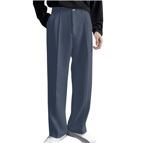 Mlzmgr Plus Size Work Pants for Men Straight Leg Loose Fitted Dress Pants Business Casual Pants S-5XL
