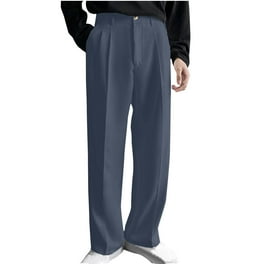 Xysaqa Mens Casual Formal Business Pants, Men Straight Leg Suit