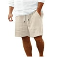 thumbnail image 1 of Mlzmgr Ribbed Knit Shorts for Men with Pockets Drawstring Elastic Waist Shorts Breathable Sports Gym Shorts, 1 of 6