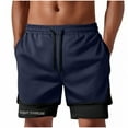 thumbnail image 1 of Mlzmgr Running Shorts for Men 2 in 1 Elastic Waist 7 Inch Inseam Quick Drying Gym Shorts with Pockets, 1 of 6