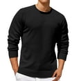 thumbnail image 1 of Mlzmgr Shirts for Men Cotton Long Sleeve Crewneck Tops Breathable Pullover Mens Shirts Solid Color, 1 of 5