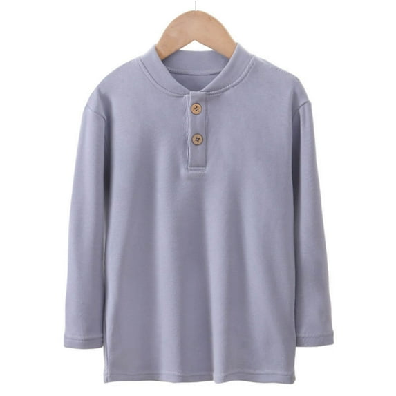 Mlzmgr Shirts for Teen Girls Long Sleeve Crew Neck 1/4 Button Cotton Breathable Fall Winter Clothing Boys Girls