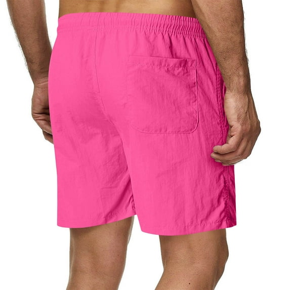 Mlzmgr Short for Men 5 Inch Inseam M-4XL Drawstring Elastic Waist Shorts Vacation Lounge Beach Shorts Solid Color