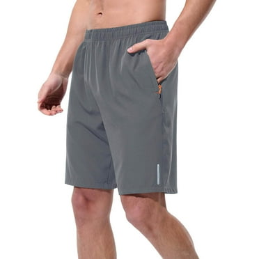 Mlzmgr Shorts for Men Breathable 9 Inch Inseam Elastic Waist Shorts with Pockets Gym Workout Casual Shorts