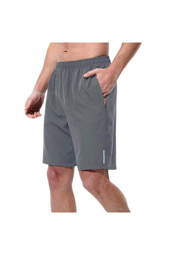 Shorts for Men Breathable 9 Inch Inseam Elastic Waist Shorts with Pockets Gym Workout Casual Shorts