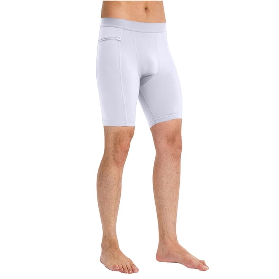 Mlzmgr Shorts for Men Leggings Elastic Waist Breathable Underpants Yoga Gym Workout Shorts Solid Color
