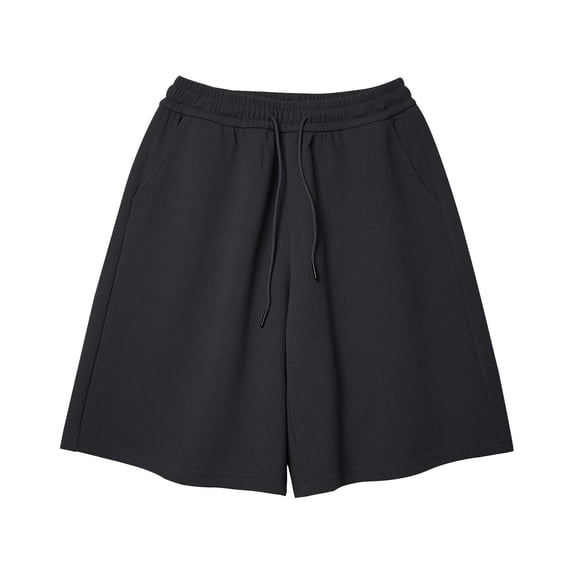 Mlzmgr Shorts for Men Ribbed Knit Elastic Waist Casual Shorts for Men Sleep Pajama Homewear Shorts Solid Color