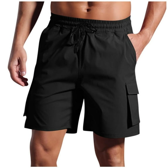 Mlzmgr Shorts for Men with Multi Pockets 5 Inch Inseam Drawstring Elastic Waist Basketball Workout Mens Shorts