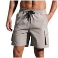thumbnail image 1 of Mlzmgr Shorts for Men with Multi Pockets 5 Inch Inseam Drawstring Elastic Waist Basketball Workout Mens Shorts, 1 of 8