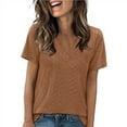 thumbnail image 1 of Mlzmgr Summer Tops for Women Short Sleeve Breathable V Neck Loose Comfy Womens Going out Tee Shirts, 1 of 5