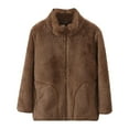 thumbnail image 1 of Mlzmgr Sweater Jackets for Boys Girls Fuzzy Fleece with Pockets Full Zipper up Soft Outerwears Outdoor Warm Coats, 1 of 3