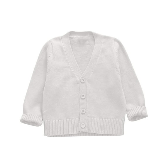 Mlzmgr Sweaters for Toddler Babys Cotton Long Sleeve V Neck Button Down Casaul Homeweaer Tops Solid Color