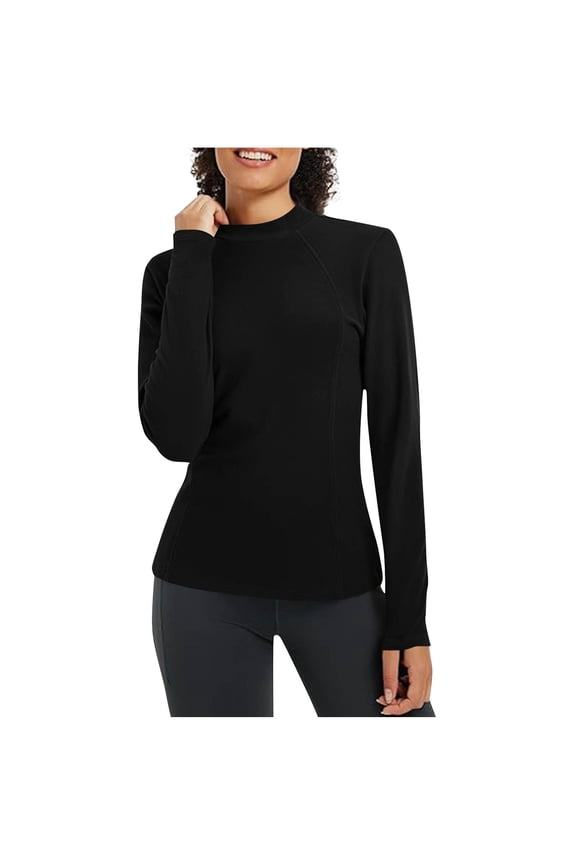 Sweaters for Women Fleece Warm Long Sleeve Crew Neck Soft Comfy Tops for Women Casual Homewear