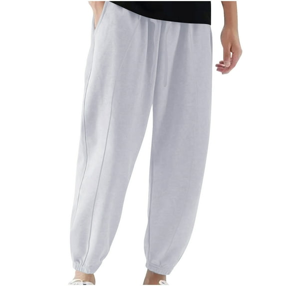 Mlzmgr Sweatpants for Men Baggy Comfy Jogger Pants Solid Color Casual Drawstring Workout Trousers