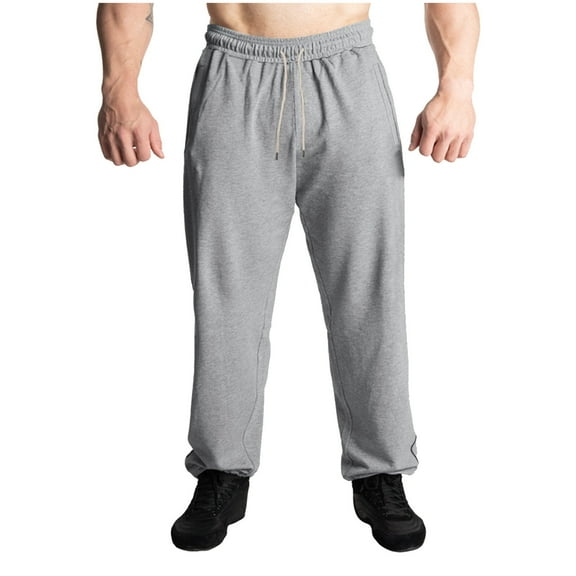 Mlzmgr Sweatpants for Men Cotton Breathable Athletic Pants with Pockets Drawstring Elastic Waisted Mens Trousers