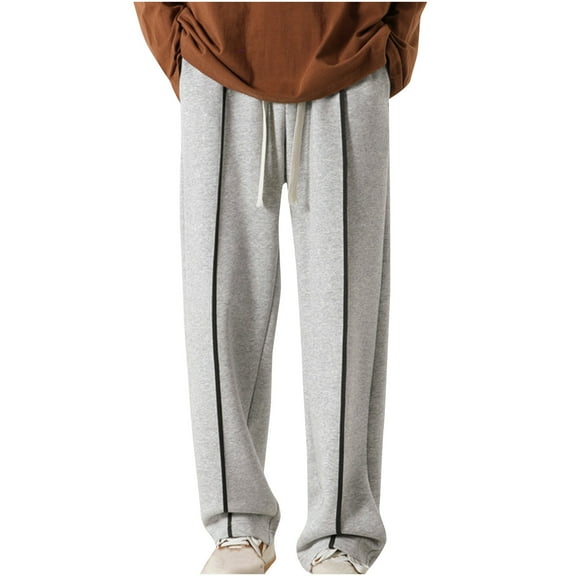 Mlzmgr Sweatpants for Men Drawstring Athletic Running Pants with Pockets Loose Fitted Mens Trousers