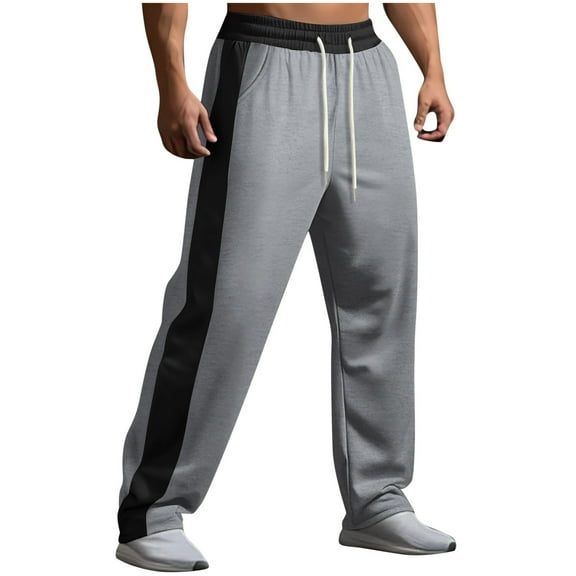 Mlzmgr Sweatpants for Men Loose Fitted Drawstring Elastic Waist Trousers Athletic Workout Gym Pants
