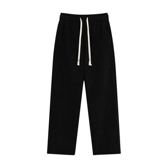 Mlzmgr Sweatpants for Men Straight Leg Drawstirng Joggers with Pockets Running Gym Pants Solid Color