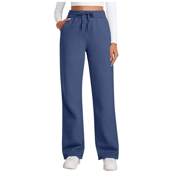 Mlzmgr Sweatpants for Women Loose Fitted Elastic Waist Pants with Pockets Casual Outdoor Running Trousers