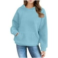 thumbnail image 1 of Mlzmgr Sweatshirts Hoodies for Teen Girls Long Sleeve Hooded Neck Loose Fitted Activewear Tops Sports Casual Daily Wear 4-15 Years, 1 of 7