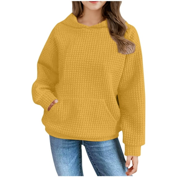 Mlzmgr Sweatshirts Hoodies for Teen Girls Long Sleeve Hooded Neck Loose Fitted Activewear Tops Sports Casual Daily Wear 4-15 Years