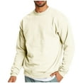 thumbnail image 1 of Mlzmgr Sweatshirts for Men Crewneck Long Sleeve Cotton Breathable Loose Shirts Solid Color Mens Sports Casual Shirts, 1 of 7