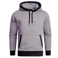 thumbnail image 1 of Mlzmgr Sweatshirts for Men Hooded Drawstring Long Sleeve Cotton Tops with Pockets Color Blocked Men's Sports Casual Shirts, 1 of 4