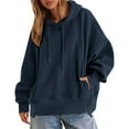 thumbnail image 1 of Mlzmgr Sweatshirts for Women Hooded Loose Fitted Baggy Hoodies with Pockets Casual Going out Running Outdoor Shirts, 1 of 7